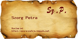 Szorg Petra névjegykártya