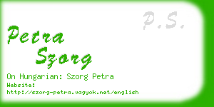 petra szorg business card